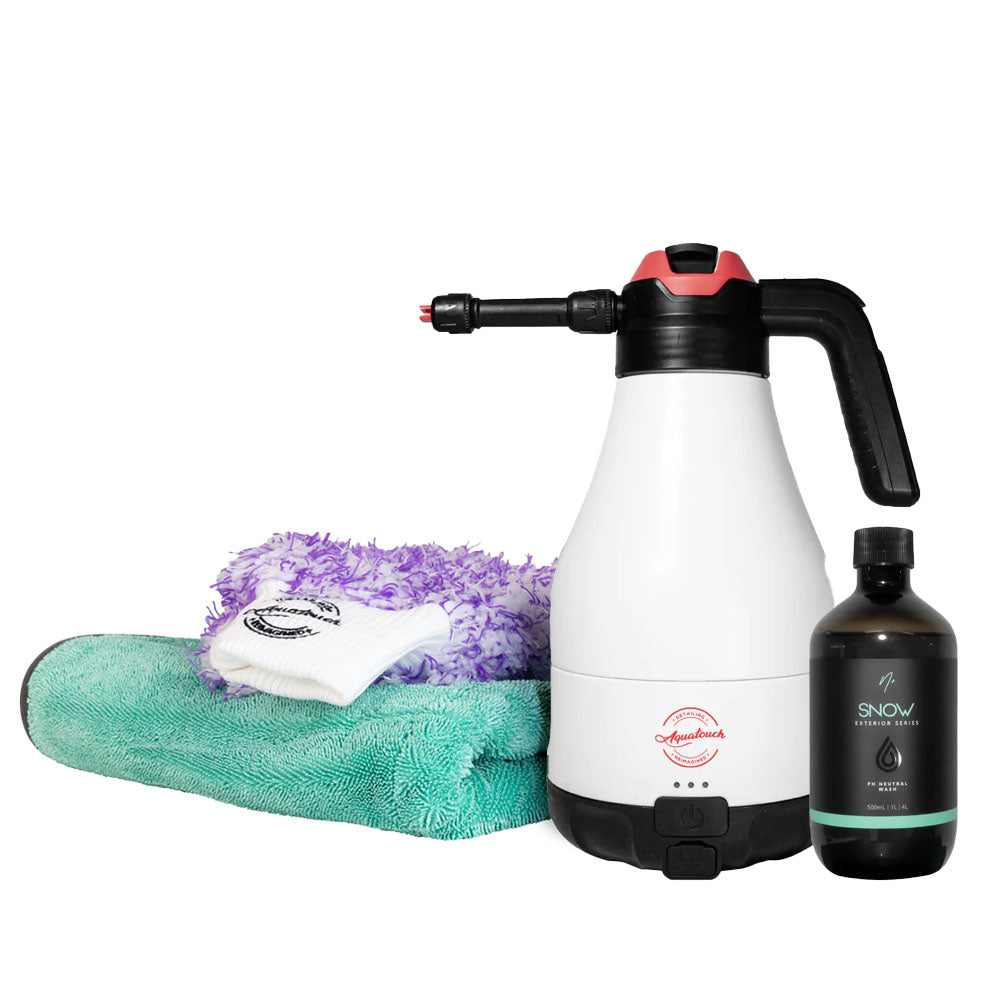 The Aquatouch Arctic Foamer Kit with Boss Wash Mitt, Big Fella Drying Towel and 500ml Nv Snow