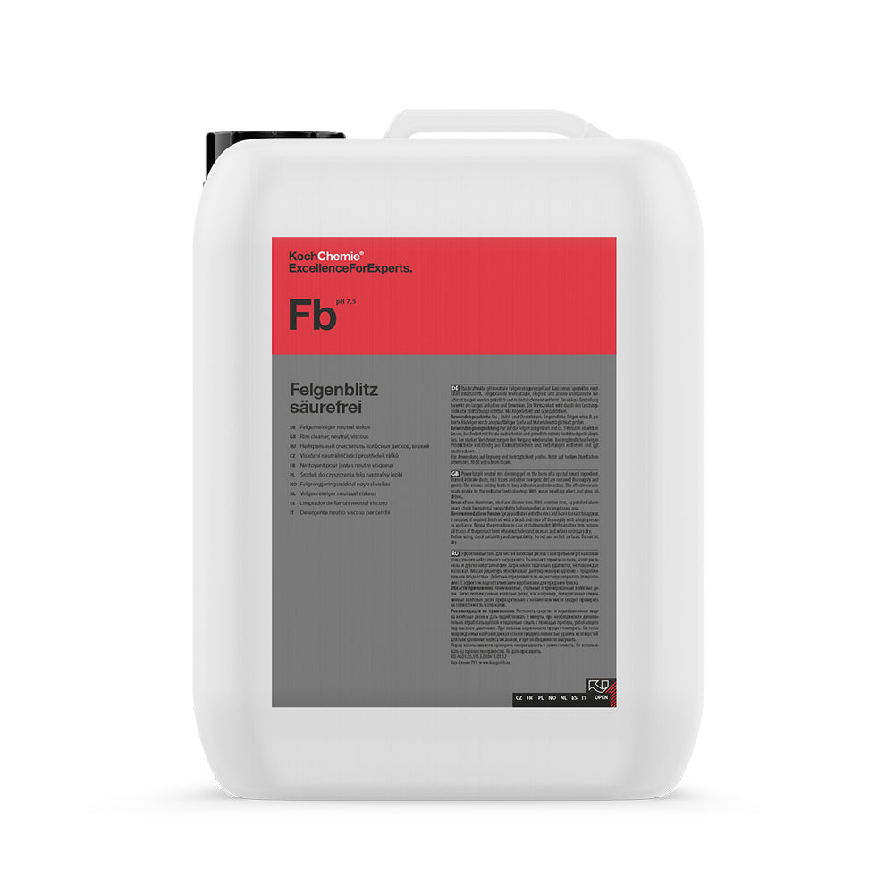 Koch Chemie Felgenblitz säurefrei | pH neutral Rim cleaner 5L bottle with white background.