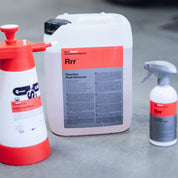 Koch Chemie Reactive Rust Remover | Acid Free Rust Remover 500ml and 5L variants next to a Kwazar Spray Bottle.