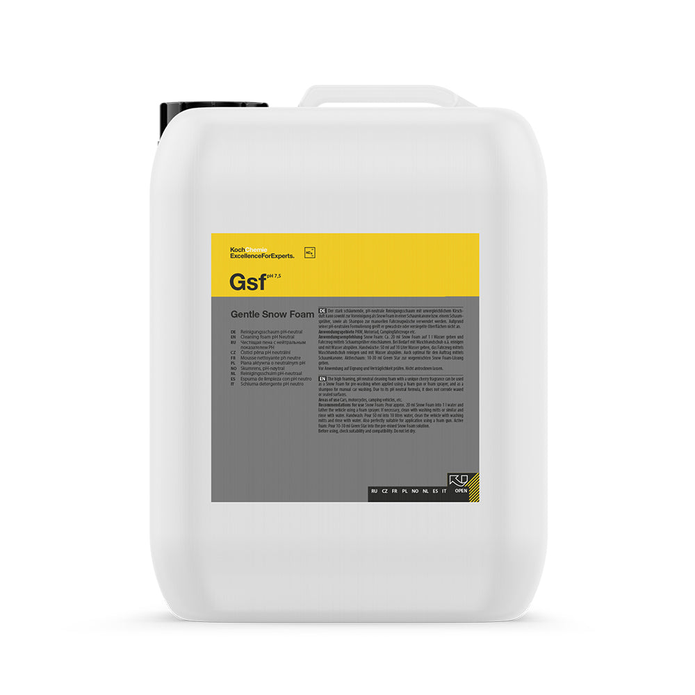 Koch Chemie Gentle Snow Foam | pH Neutral Cleaning Foam 10L bottle with white background