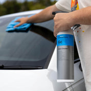 Koch Chemie Glass Cleaner being applied to a windscreen, action shot.